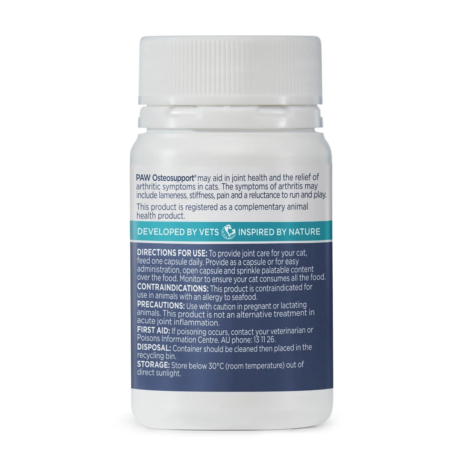 PAW by Blackmores Osteosupport Joint Care Powder Capsules for Cats 60 Pack