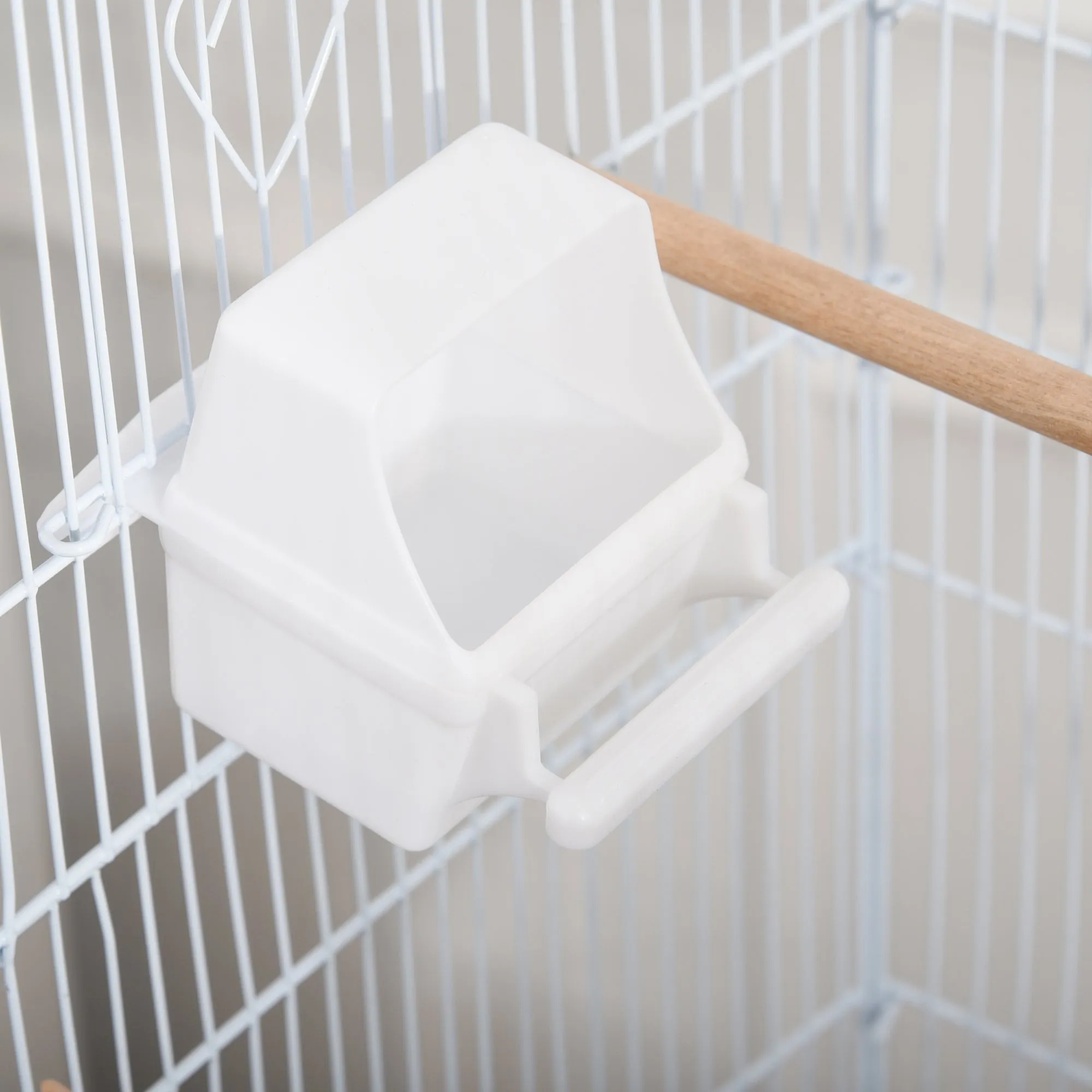 PawHut Bird Cage for Budgie Finch Canary Parakeet W/ Stand Sliding Tray White
