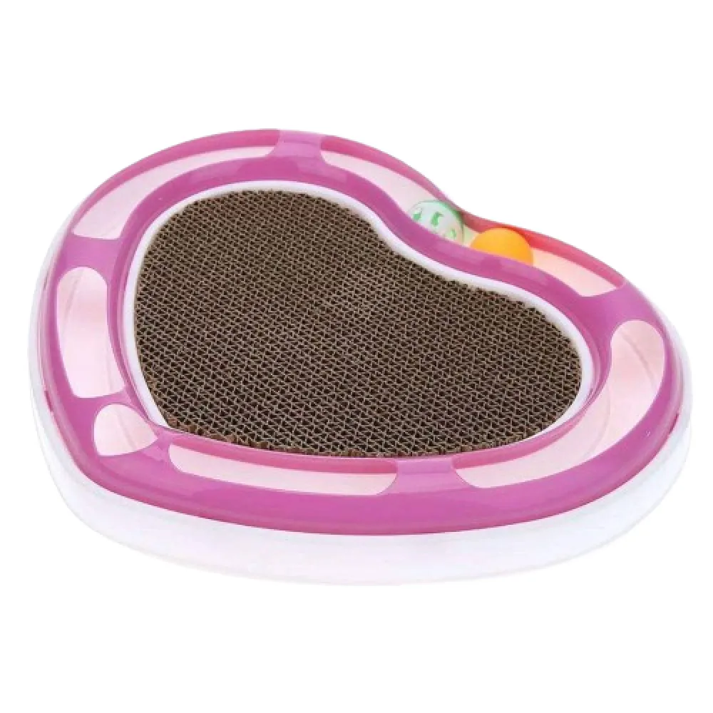 Pet Vogue Heart Shaped Scratcher Toy for Cats (White/Pink)