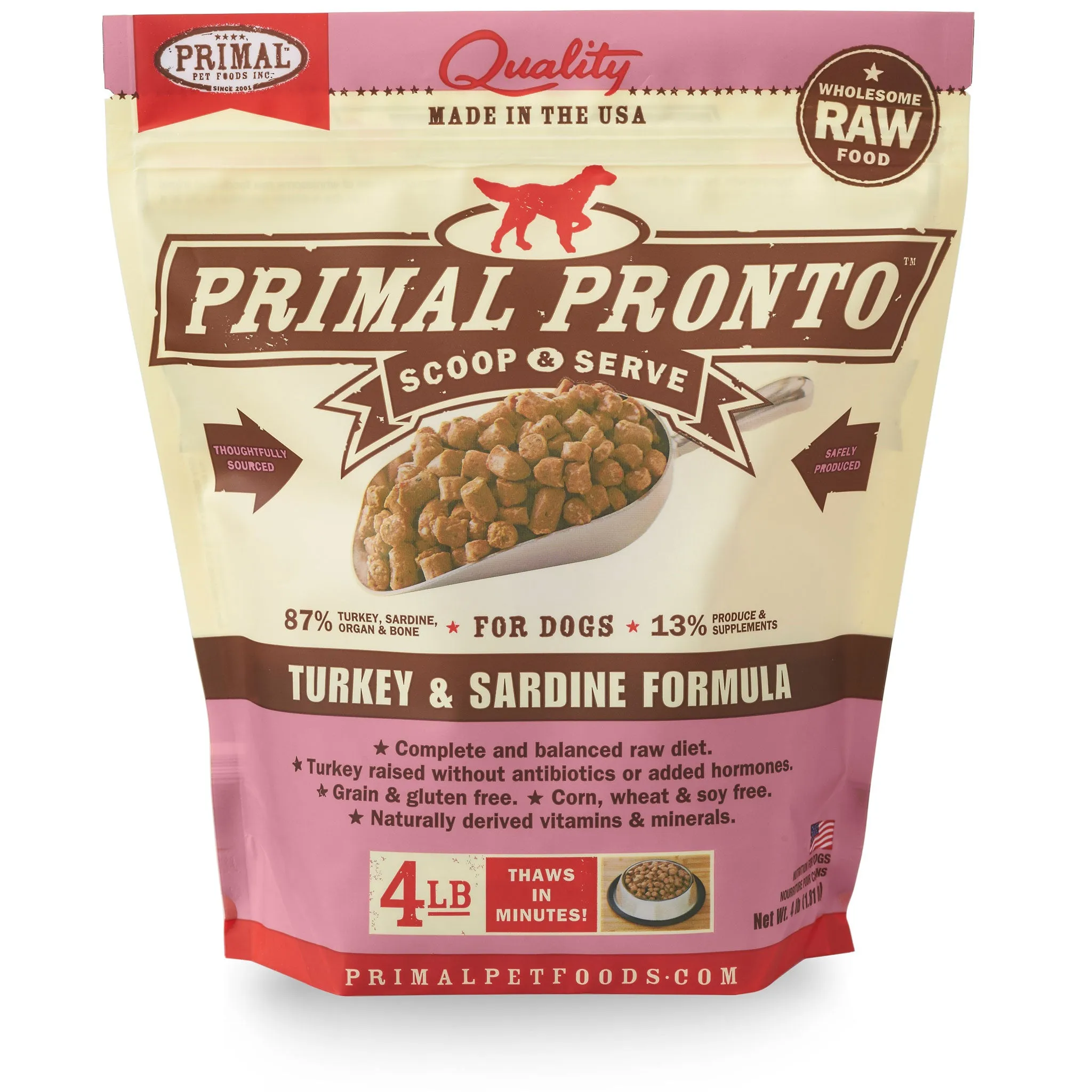 Primal Pronto Dog Turkey/Sardine 4 lbs