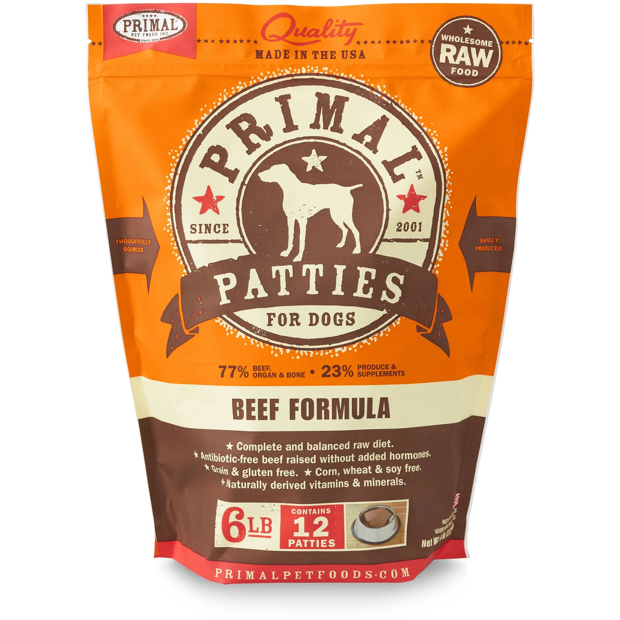 Primal Raw Dog Beef 6 lbs