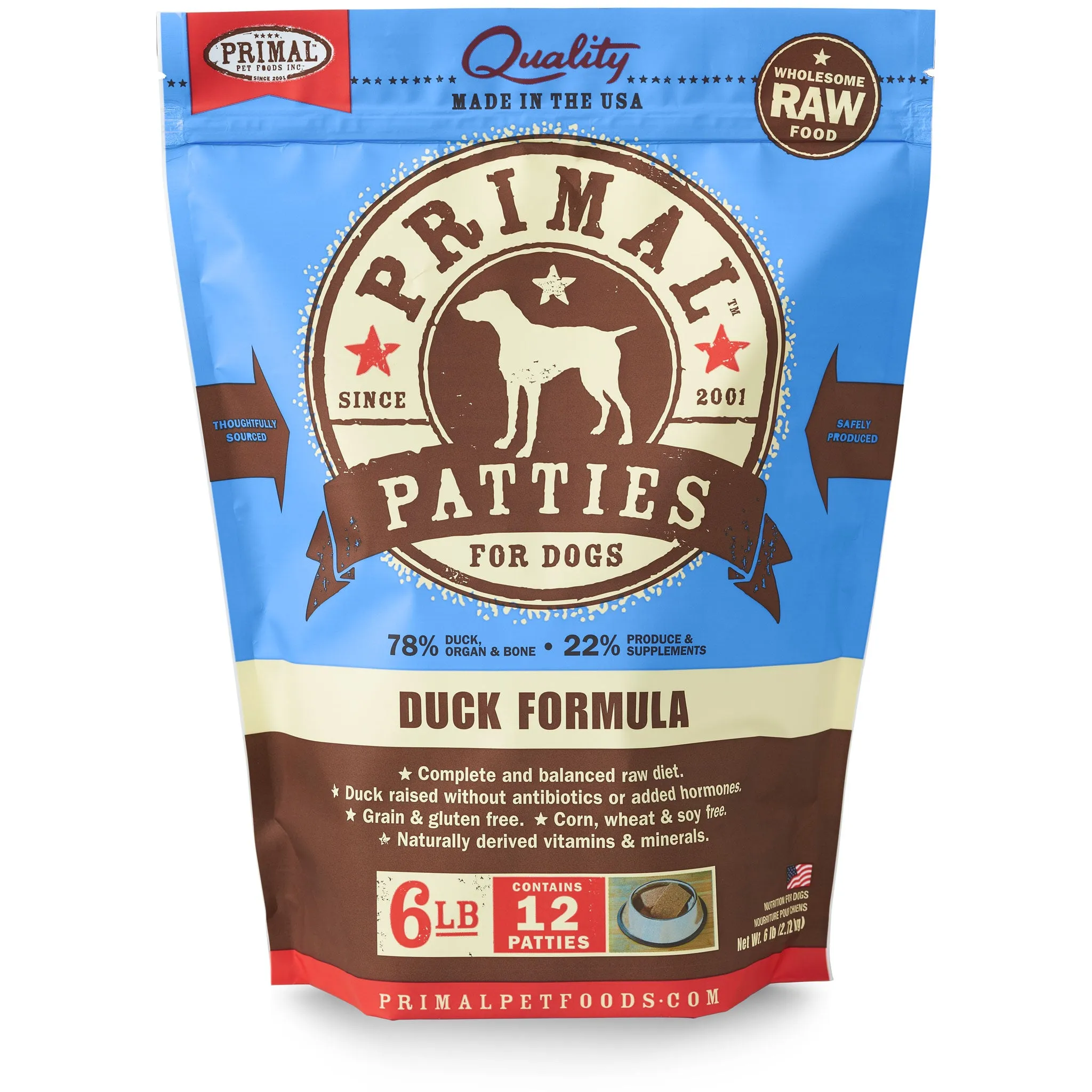 Primal Raw Dog Duck 6 lbs