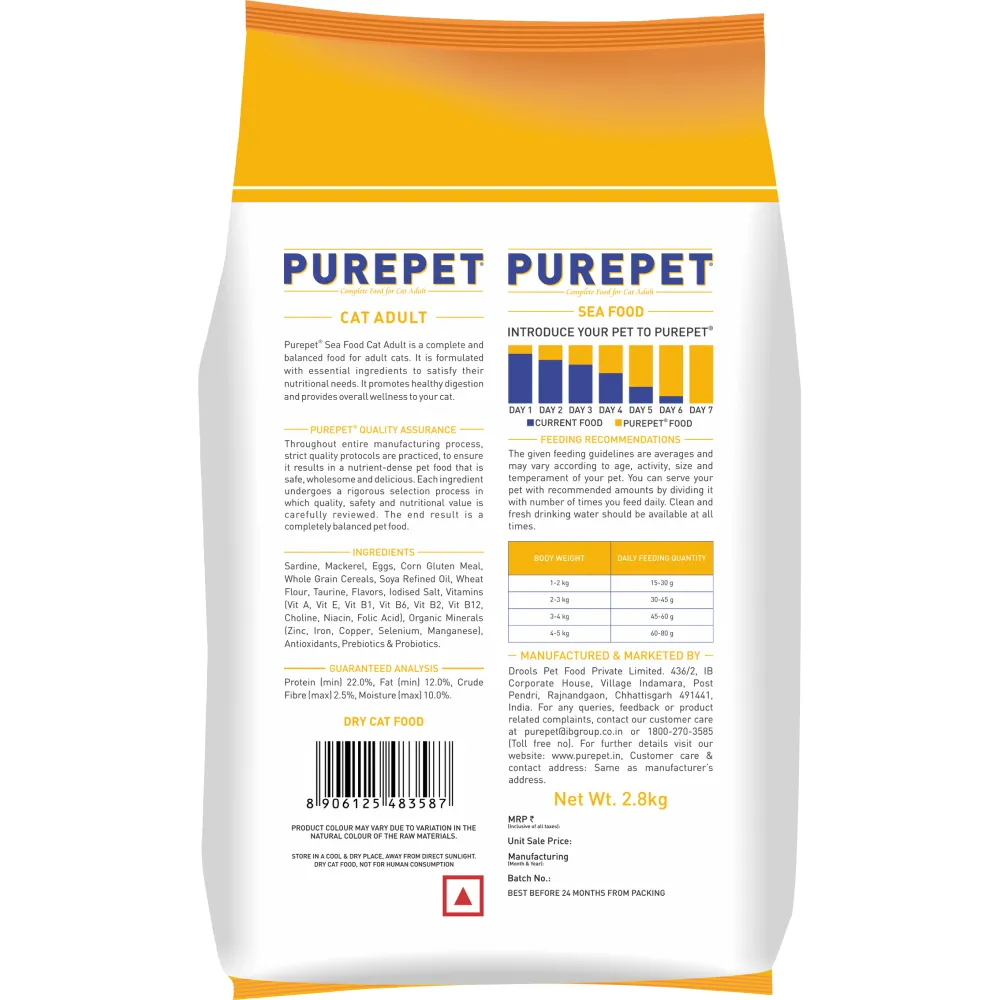 Purepet Tuna & Salmon and Seafood Adult Cat Dry Food Combo