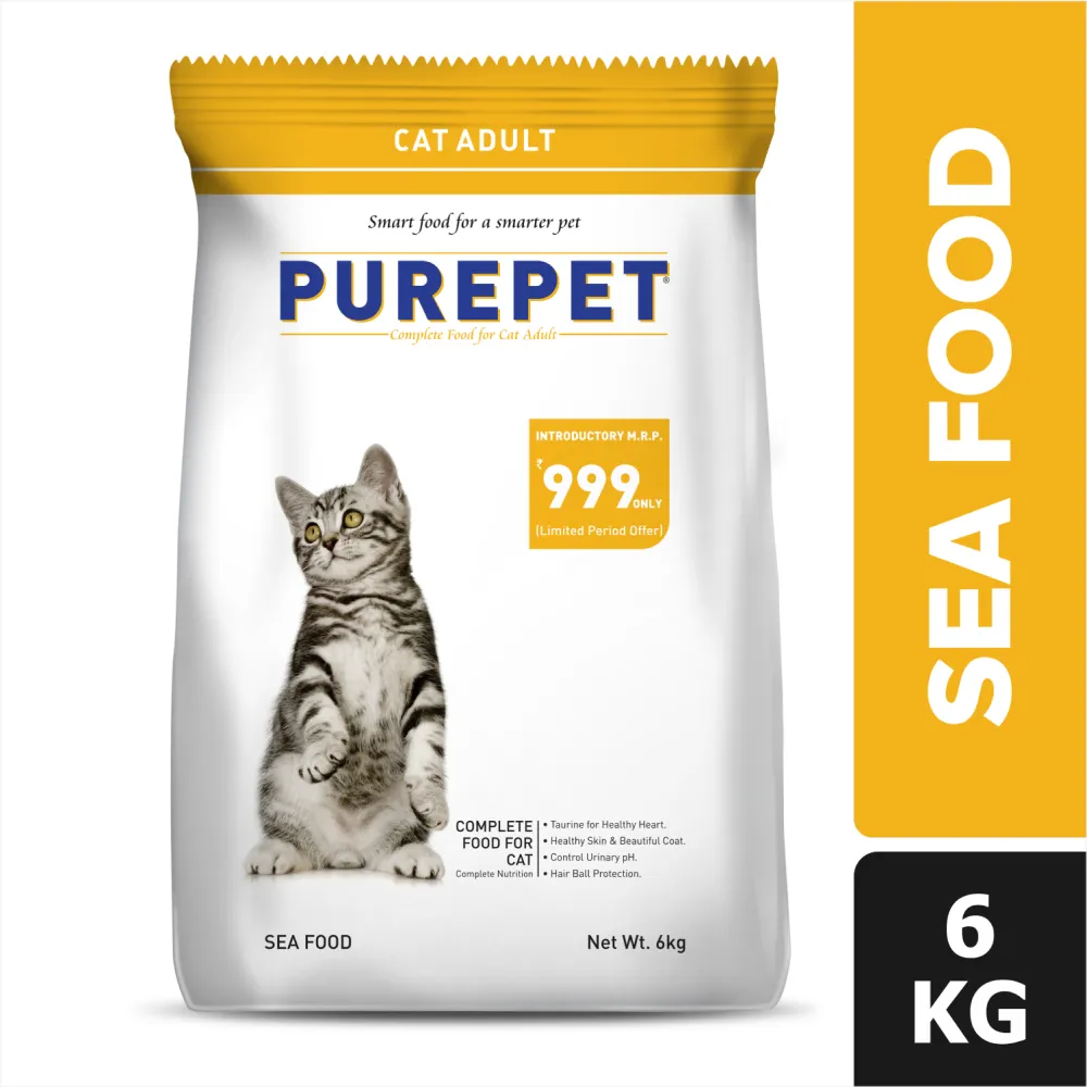 Purepet Tuna & Salmon and Seafood Adult Cat Dry Food Combo