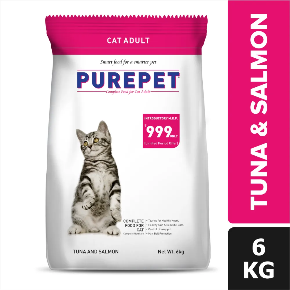 Purepet Tuna & Salmon and Seafood Adult Cat Dry Food Combo