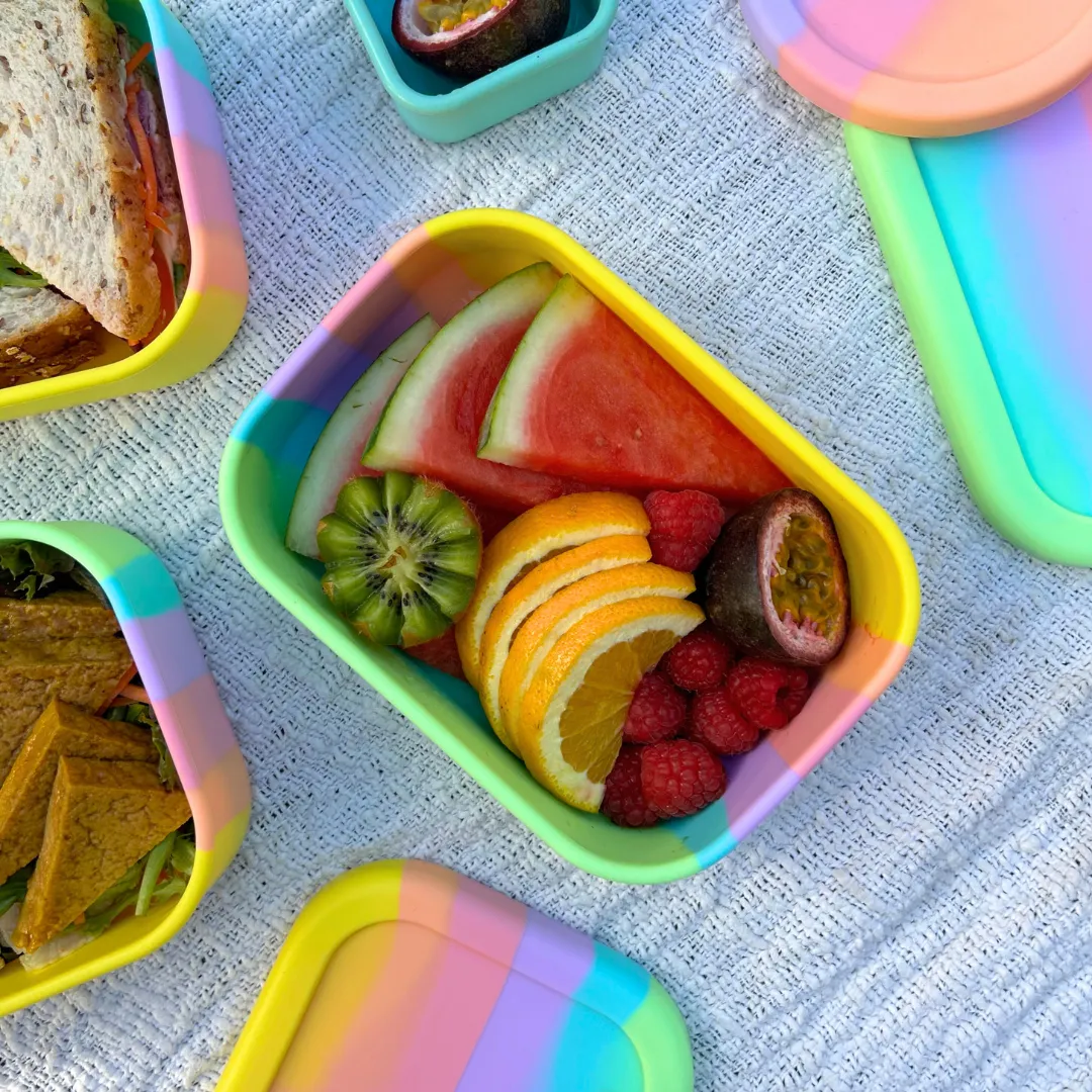 Rainbow Rectangle Silicone Container