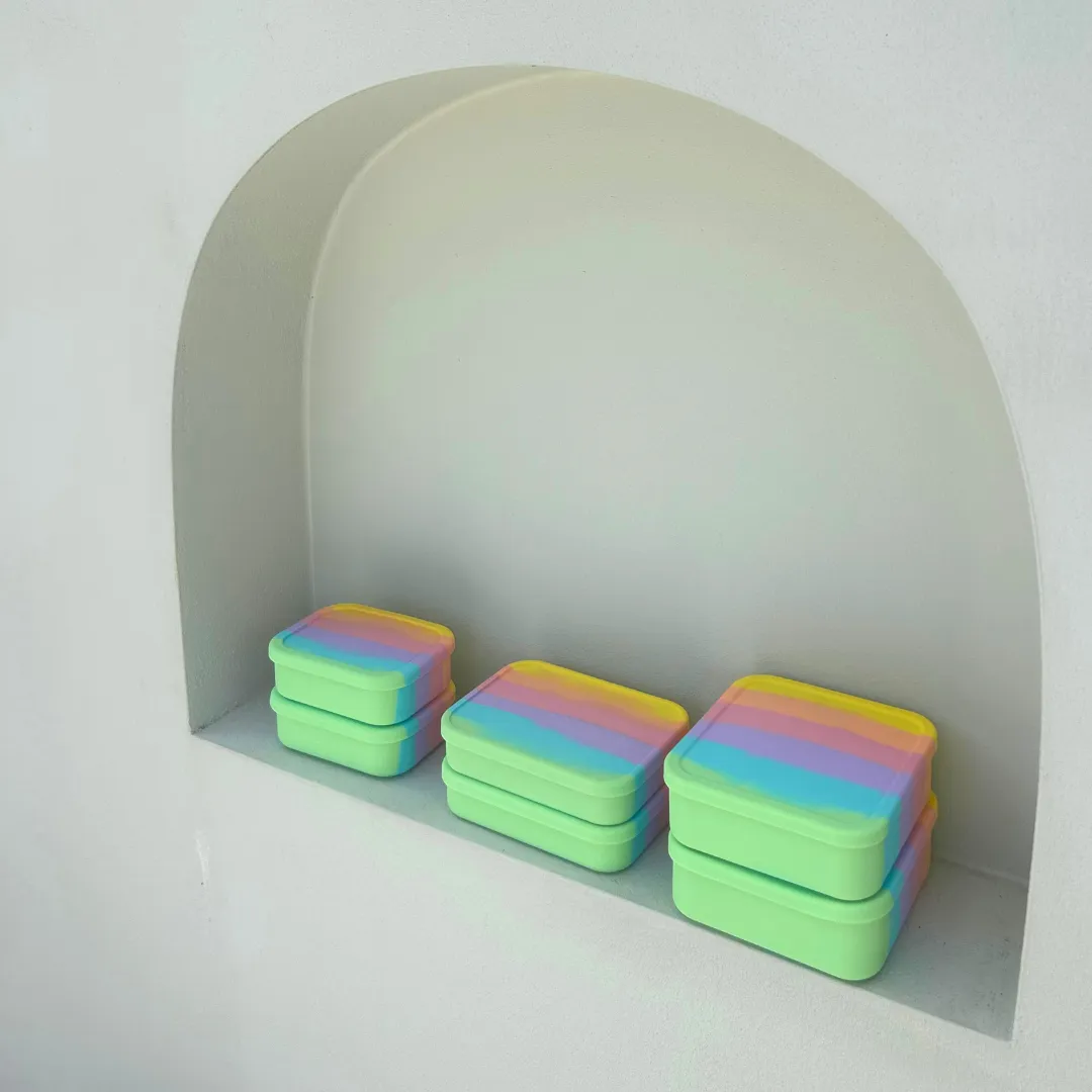 Rainbow Rectangle Silicone Container