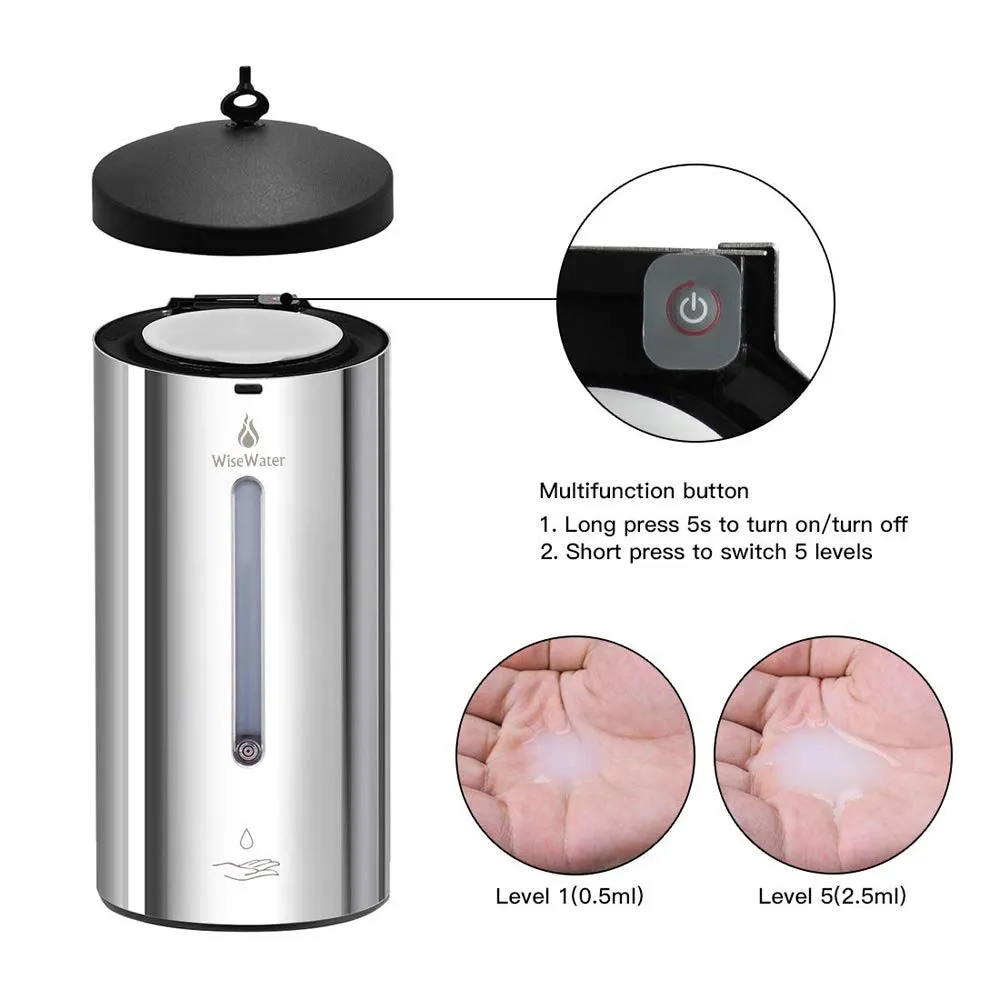 Soap Dispenser,Touchless Wall-Mounted Liquid Dispensers, Capacity 24oz/700ml