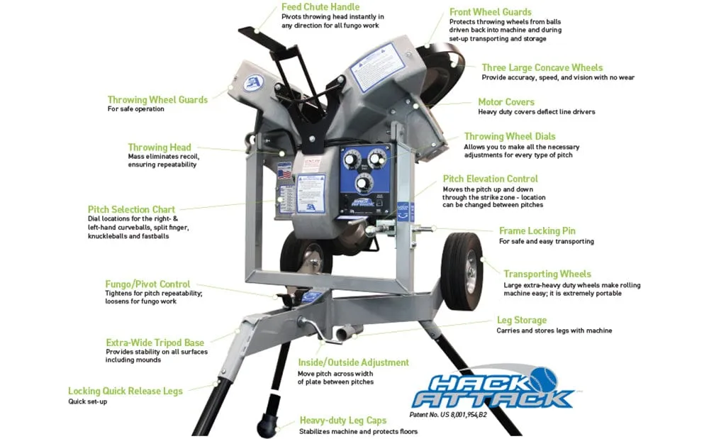 Sports Attack Hack Attack Baseball Pitching Machine - 100-1100