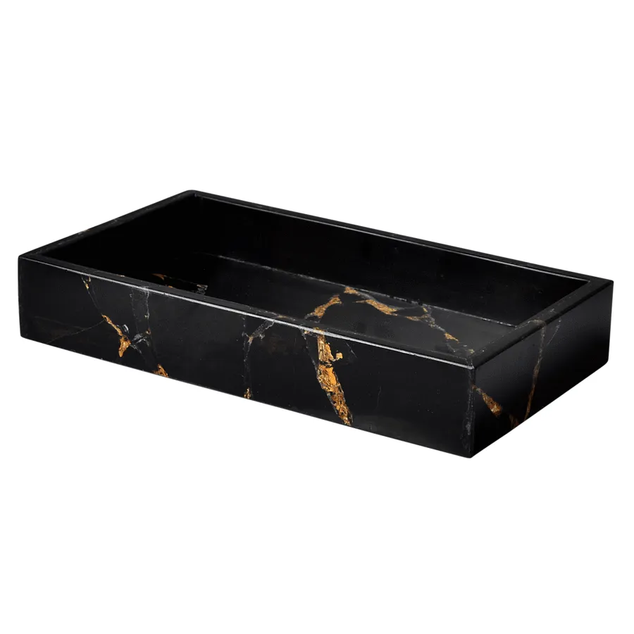 Taj Obsidian & Gold Foil Bath Accessories by Mike   Ally
