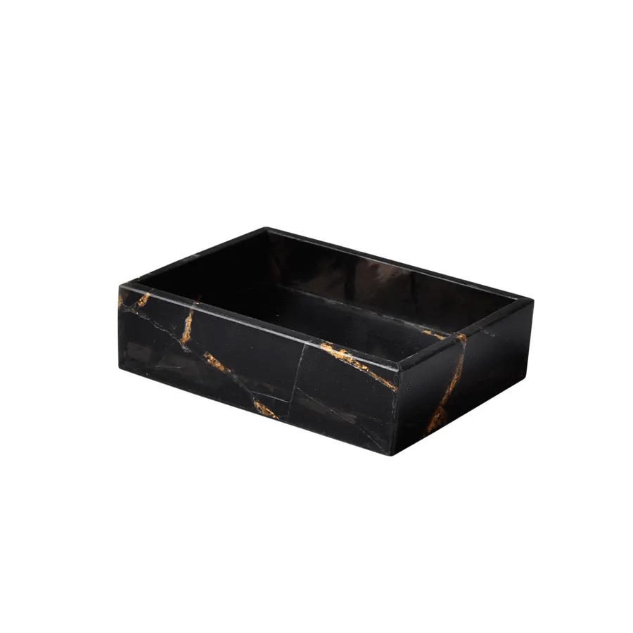 Taj Obsidian & Gold Foil Bath Accessories by Mike   Ally