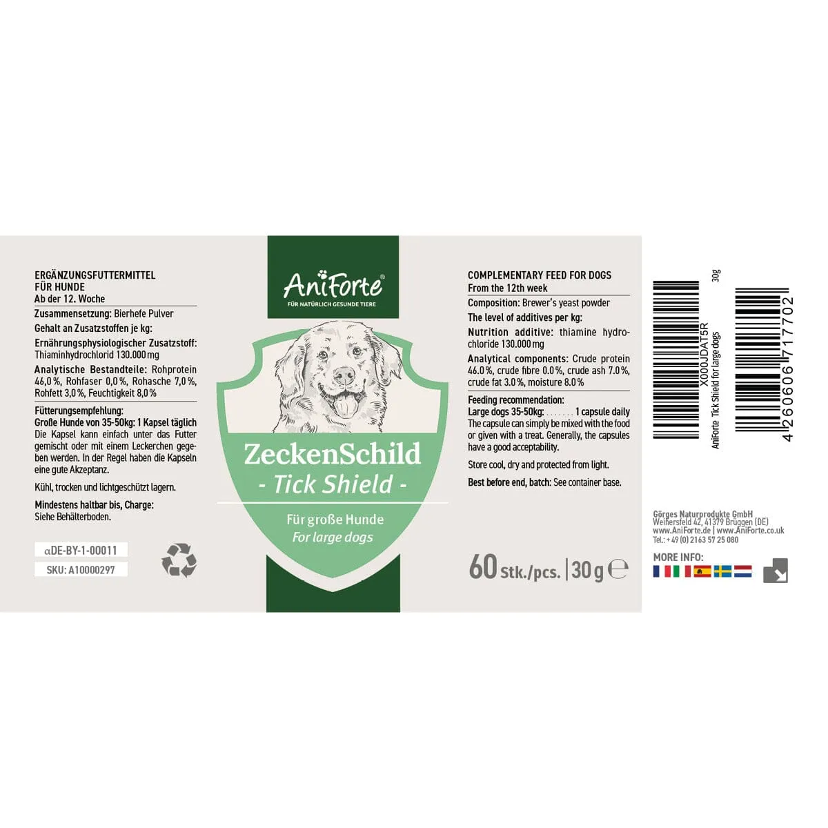 Tick Shield for Dogs - 60 Capsules