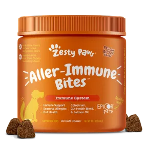 Zesty Paws Dog Aller-Immune Bites Peanut Butter 90soft chews